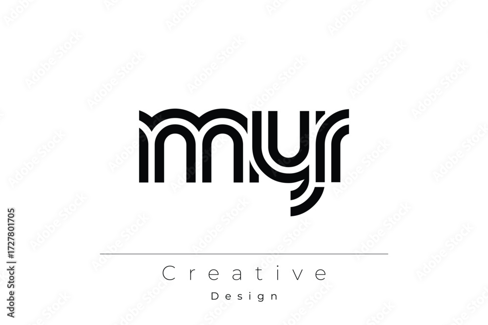 Fotografie MYR Creative Unique Modern Letter Logo Design
