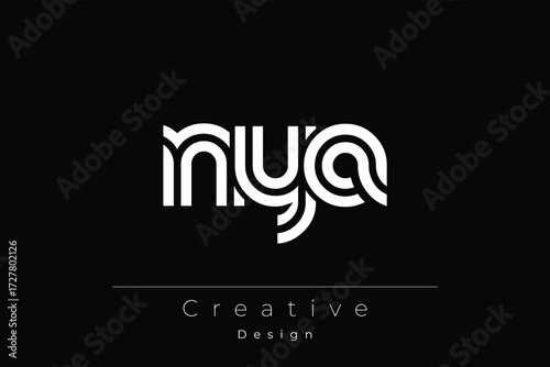 Εκτύπωση καμβά NYA Creative Unique Modern Letter Logo Design