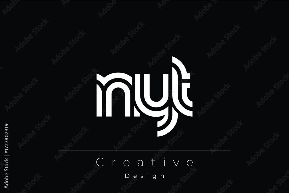 Naklejka premium NYT Creative Unique Modern Letter Logo Design