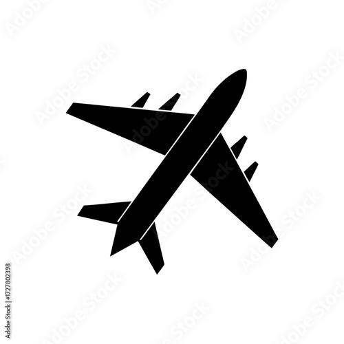 Airplane Jet Silhouette Flying Icon Transparent Background