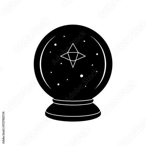 Crystal Ball Glowing Mystical Sphere Transparent Background