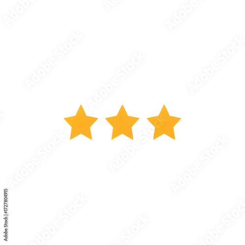 Three golden stars represent average rating satisfaction