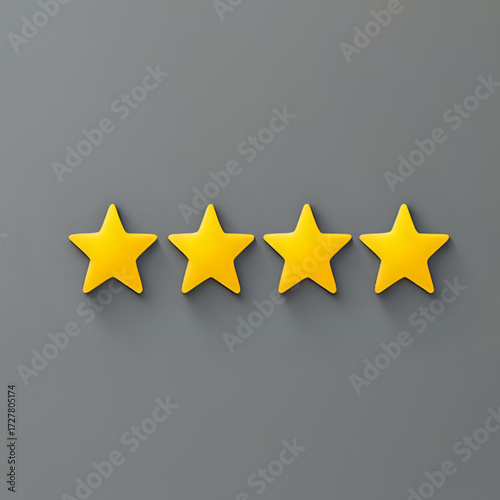 Four golden stars show excellent customer satisfaction rating