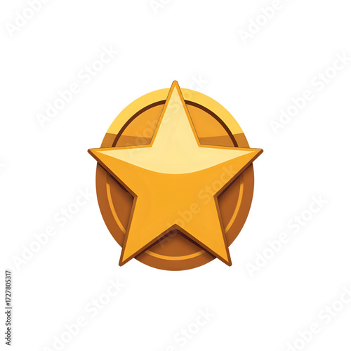 Golden star award badge achievement symbol