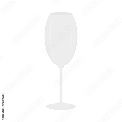 Empty Classic Wine Glass Icon Pictogram Sticker Wine Thematic Content Isolated Minimalistic Design