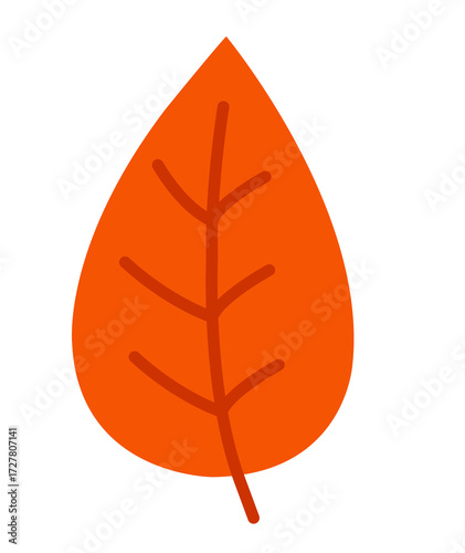 Leaf clip art design on plain white transparent isolated background for card, shirt, hoodie, sweatshirt, apparel, tag, mug, icon, poster or badge