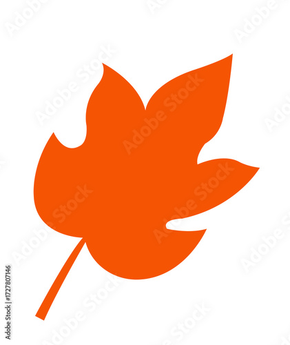 Leaf clip art design on plain white transparent isolated background for card, shirt, hoodie, sweatshirt, apparel, tag, mug, icon, poster or badge