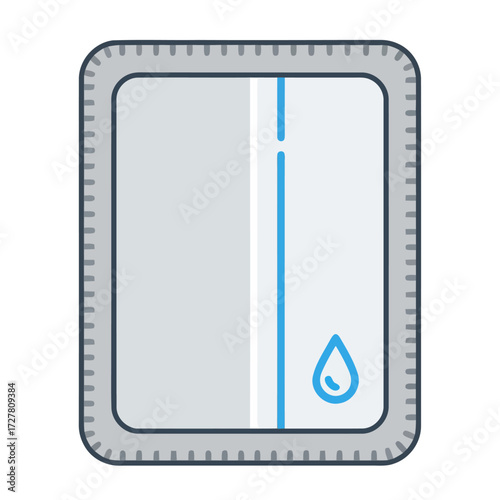 Icon of a sealed single-use sachet with a droplet symbol, representing lubricant, wet wipe, or contraceptive product