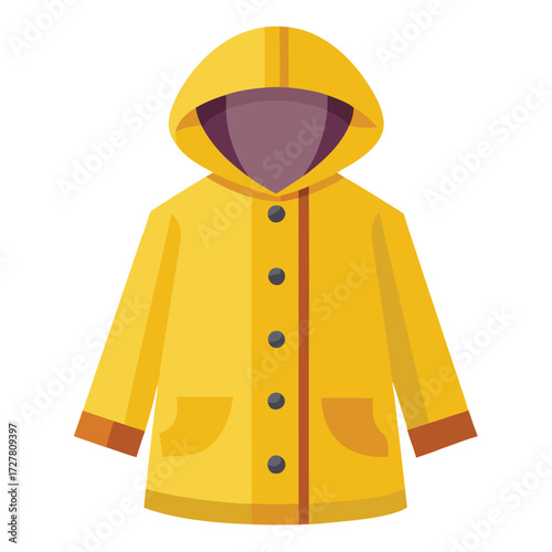 Yellow raincoat with hood waterproof jacket outerwear fashion apparel rain gear protection wear