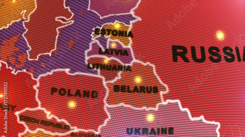 Canvastavla The image you uploaded is a stylized map of Eastern Europe and the Baltic region