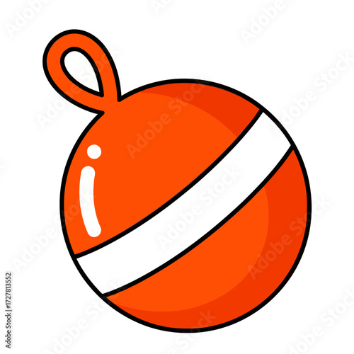 Cartoon illustration of a vibrant orange buoy, perfect for maritime safety or aquatic recreation