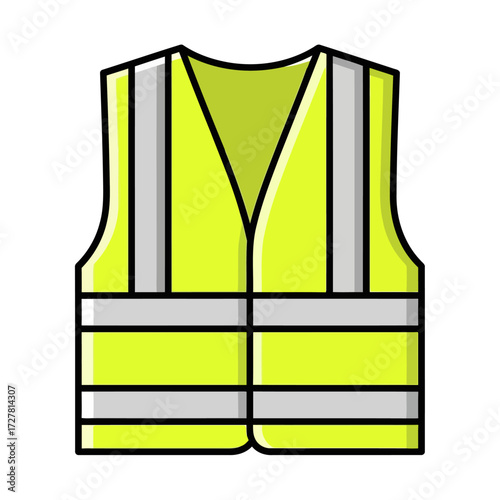 High-visibility vest Essential safety gear for construction sites and roadwork, ensuring worker protection