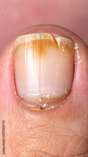 Close-up of a diseased toenail