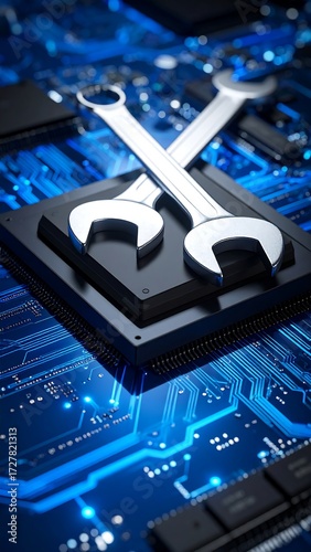 Computer chip repair concept