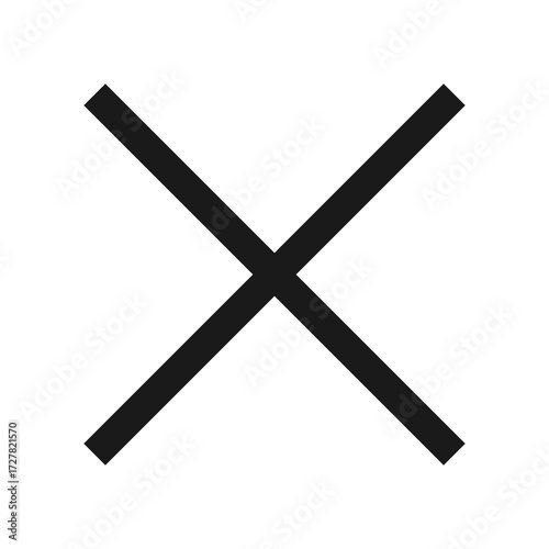 Black Cross Icon. Black Cross Mark Symbol, Stop, No Sign.