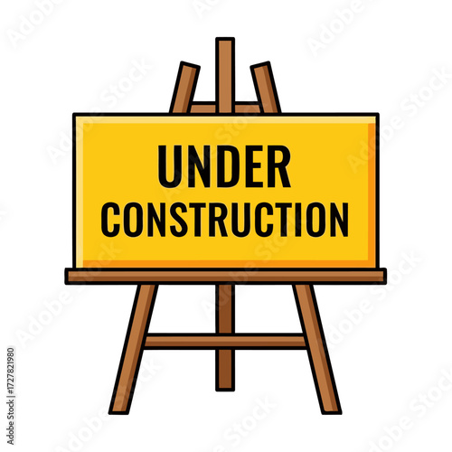 Under Construction Sign on an Easel - A Sign Indicating Ongoing Work or Development