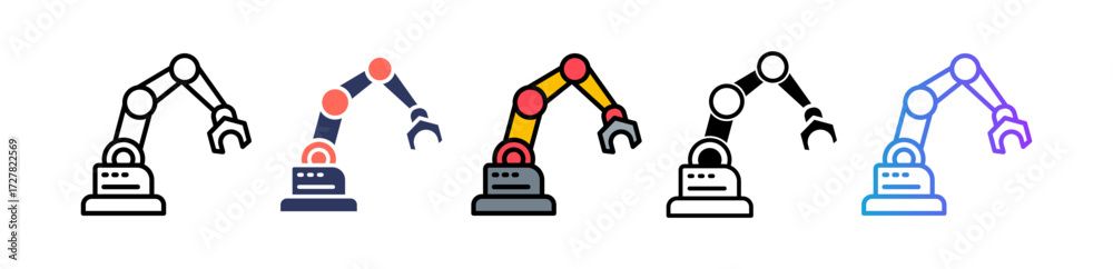 Fototapeta premium Industrial Robot multiple icon