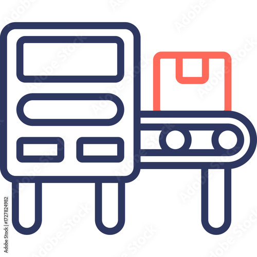 Industrial Machine line color icon