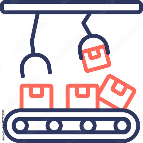 Mass Production line color icon