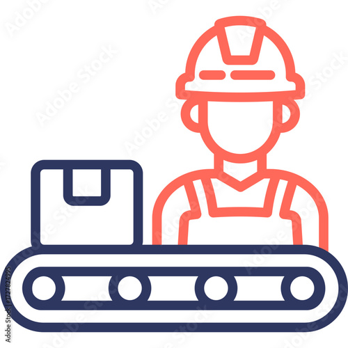 Production Line line color icon
