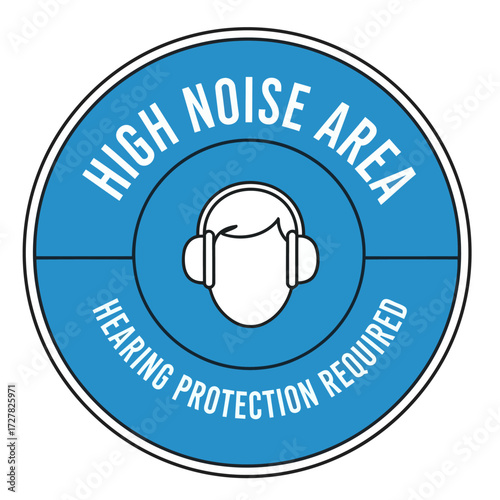 High Noise Area Sign Hearing Protection Required for Safety