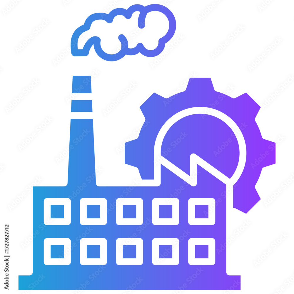 Obraz premium Factory Automation glyph gradient icon