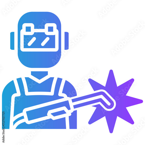 Metal Fabrication glyph gradient icon