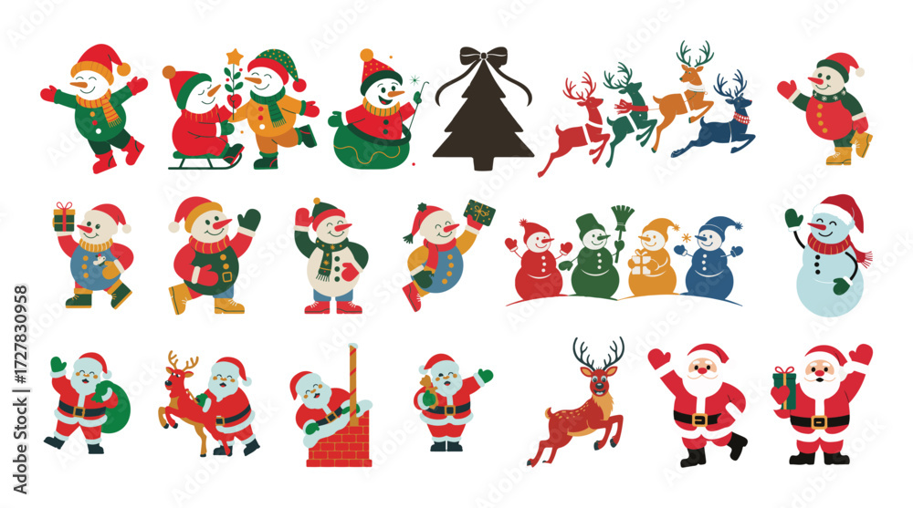 Naklejka premium set of christmas tree set of christmas tree