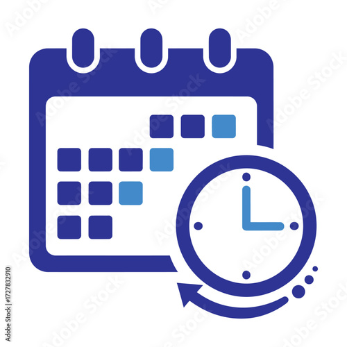 Calendar and clock icon symbolizing schedule and time management