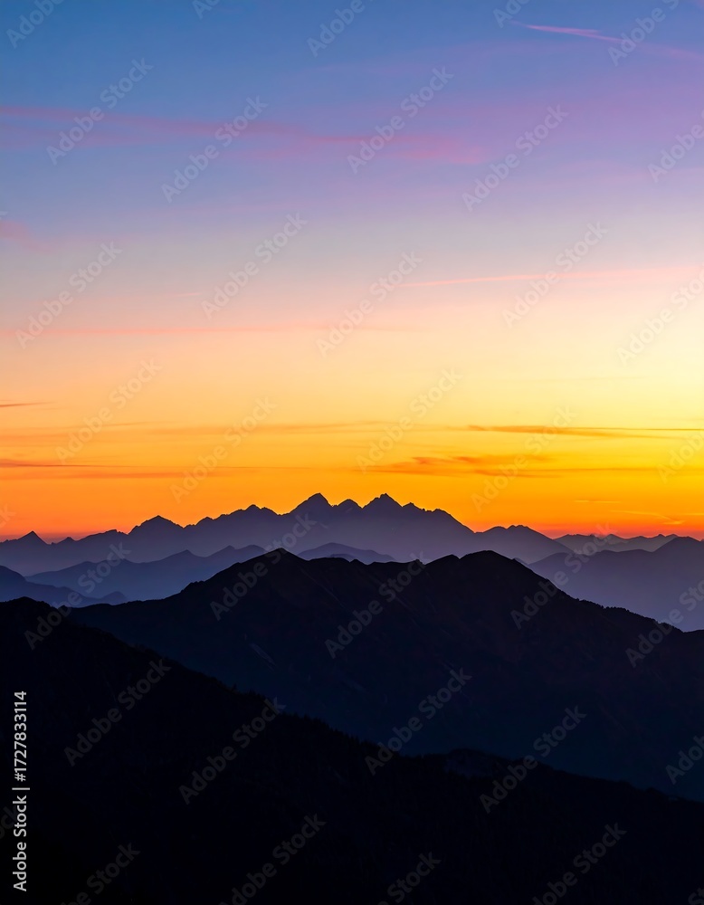Fototapeta premium Sunrise over mountain range