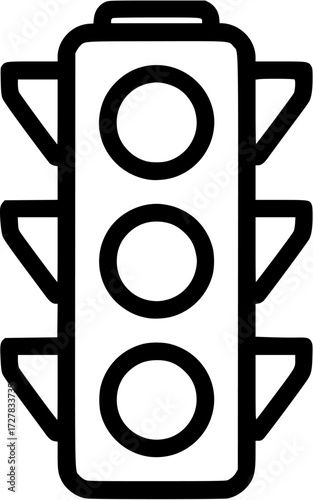 Traffic light vector icon illustration, road safety, traffic control, street light, stoplight symbol

