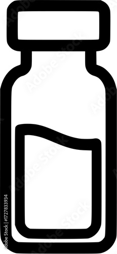 Medicine bottle vector icon illustration of medical vial for vaccine or liquid drug symbol design

