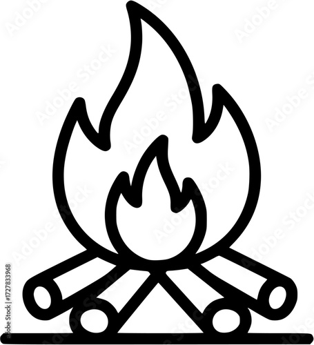 Campfire icon vector graphic design illustration for outdoor camping fire pit and bonfire concept 95
