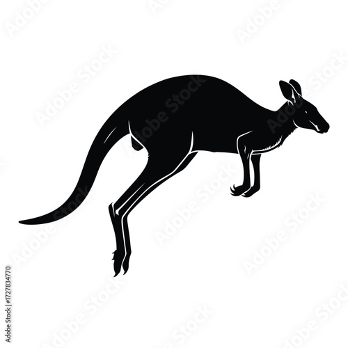 Silhouette kangaroo jumping wildlife australian animal icon