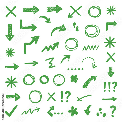 Hand drawn arrows and circles for creative design projects needing a unique, handcrafted touch from illustrations