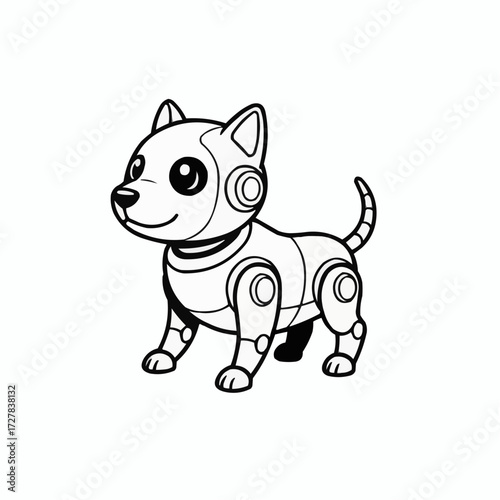 Cute robot dog vector illustration scalable icon for tech and pet lovers