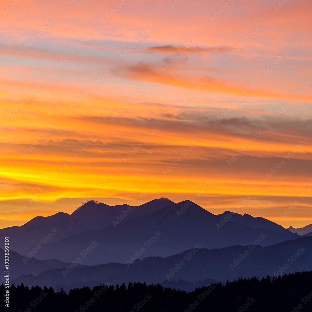 Fototapeta premium Sunrise over mountains