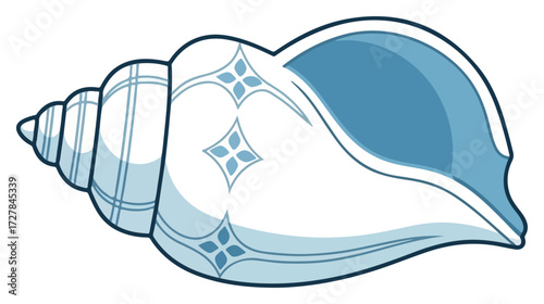 Sacred Hindu Shankha Conch Shell Vector Illustration