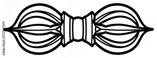 Tibetan Buddhist Vajra Dorje Line Art Symbol