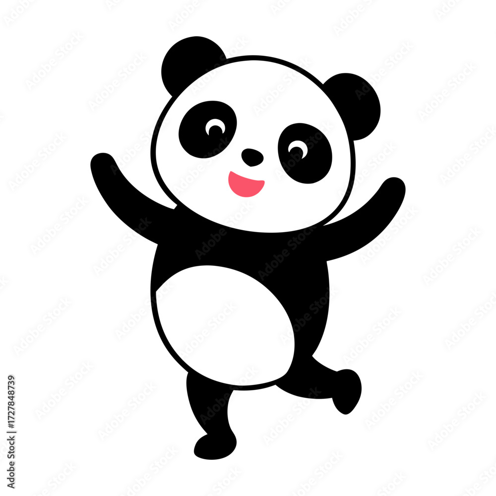 Fototapeta premium Cute panda dancing