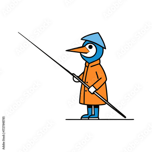 Kingfisher in raincoat