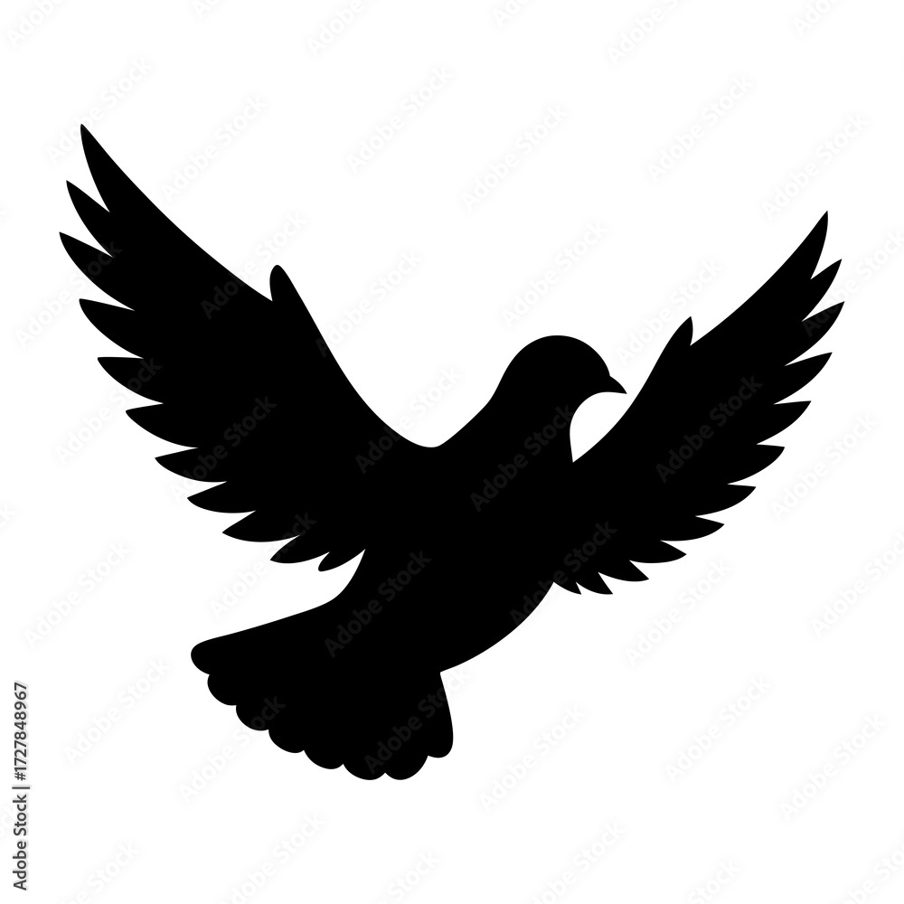 Fototapeta premium Flying pigeon silhouette