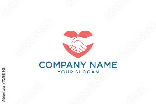 shake hands with love icon vector design illustration template