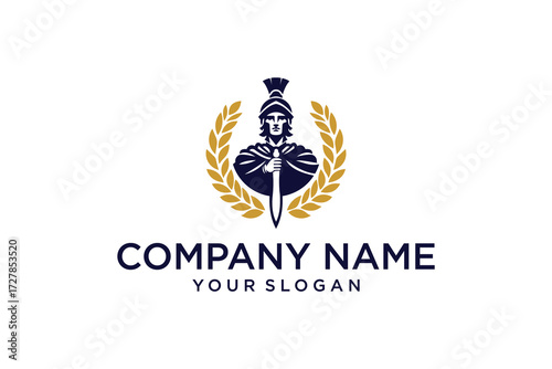 Spartan helmet, roman shield, crossed swords and laurel wreath. Ancient Rome tattoo. Soldier gladiator art. Italian history. Symbol of war, courage, strength 