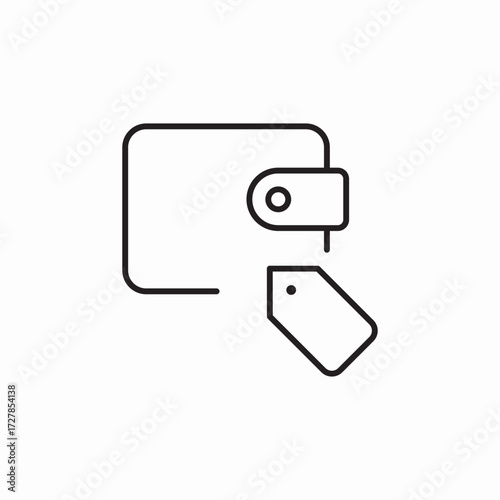 wallet price tag icon sign vector