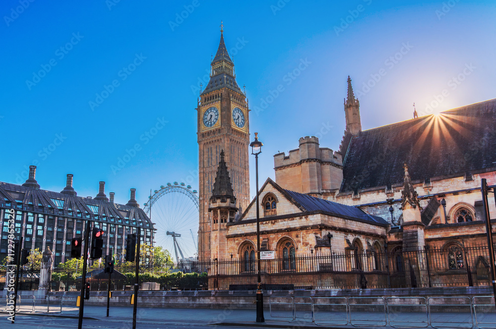 Obraz premium Westminster Architecture and Big Ben at sunrise in UK