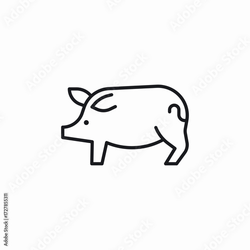 pig animal icon sign vector