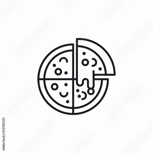 pizza slice food icon sign vector