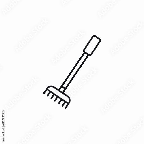 rake tool icon sign vector