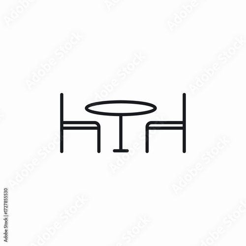 table chairs dinner icon sign vector